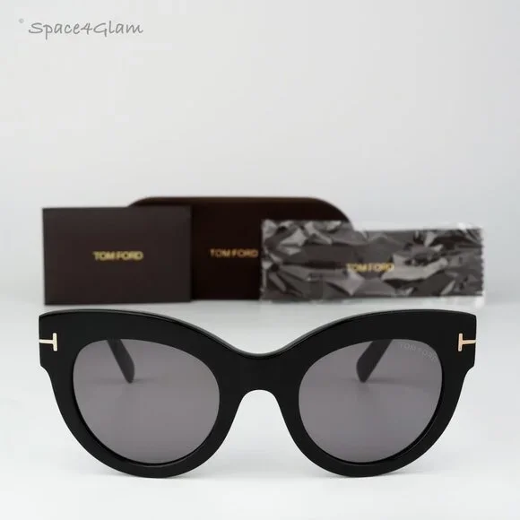 Tom Ford Women Sunglasses Black Smoke Mirror Cat Eye FT1063/S LUCILLA 01C NEW